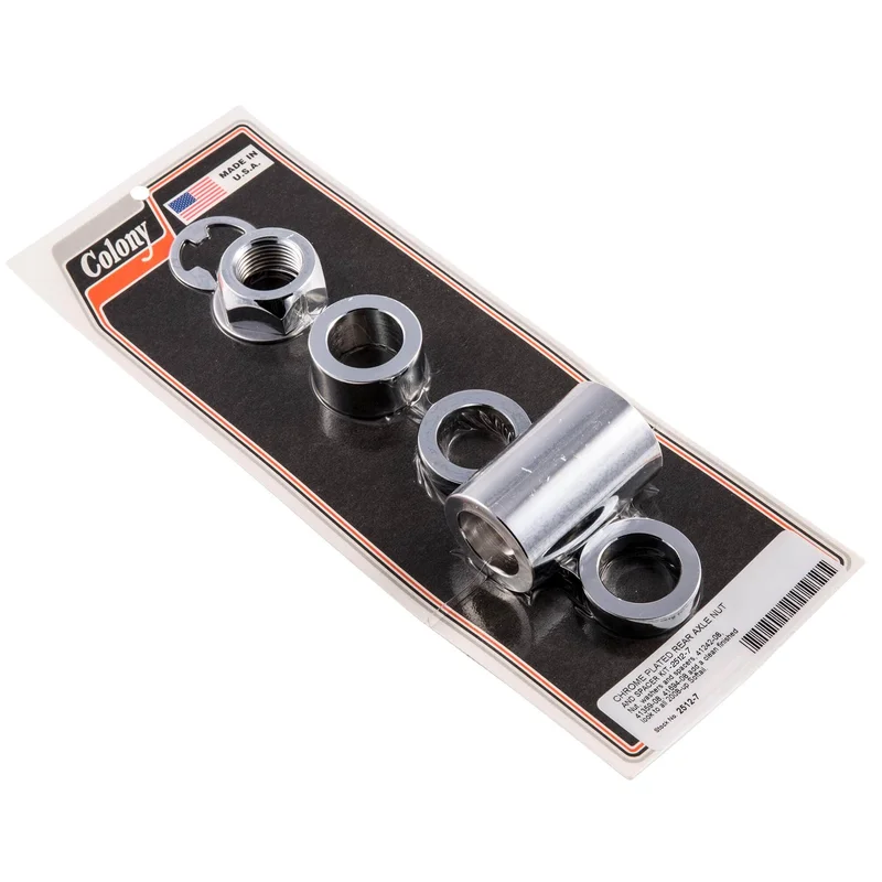 #2512-7 Rear Axle Nut Spacer Kit 2008-Up Harley-Davidson Softail – Chrome Plated