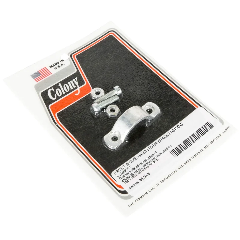 #3130-5 Front Brake Hand Lever Bracket Clamp Kit 1941-1954 Harley-Davidson All Models – CAD Plated