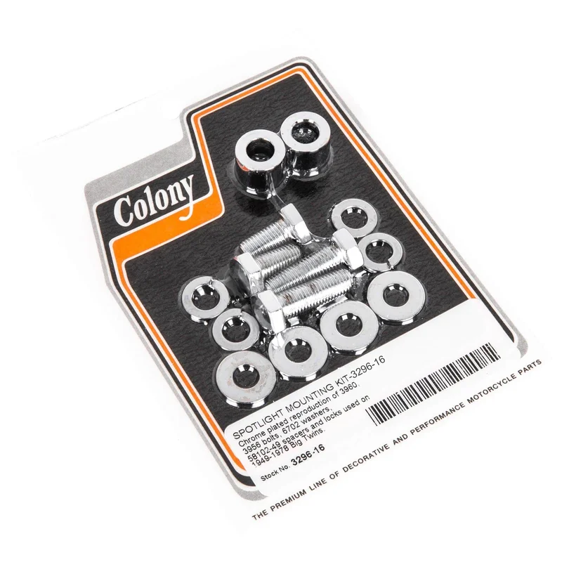 #3296-16 Spotlight Mounting Kit 1949-1978 Harley-Davidson Big Twins – Chrome Plated