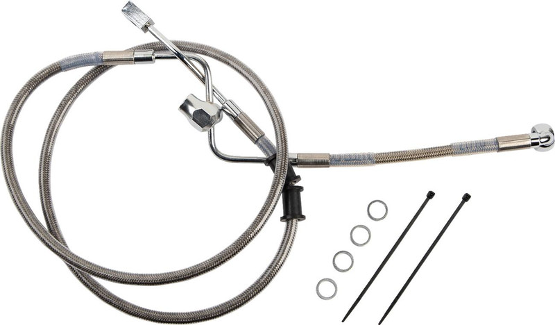 Drag Specialties - 17416342 - Brake Line - Rear - Master Cylinder to ABS - Stainless Steel
